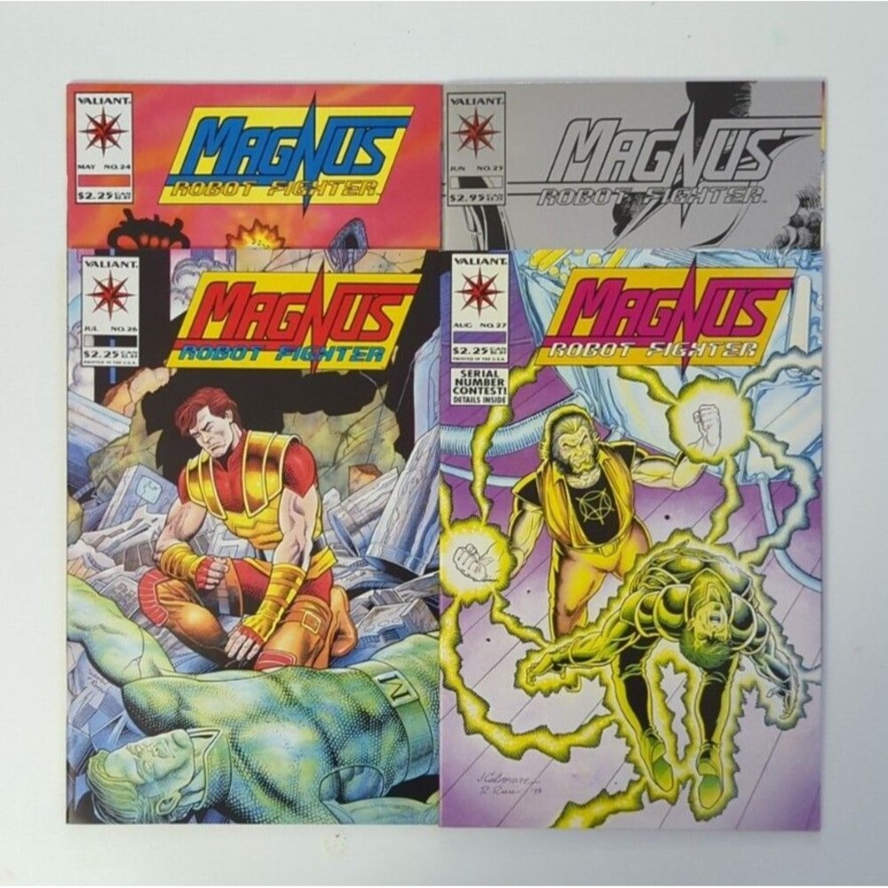 Lot Of 4 1993 Valiant Magnus Robot Fighter Comics #24-27 VF/NM